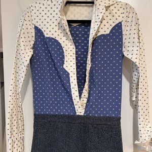 Rosetta Getty Romper Small Tweed Button Down 2 4